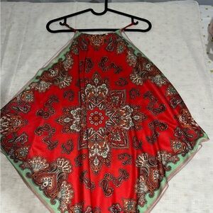 Zara Red Paisley Bandana Top